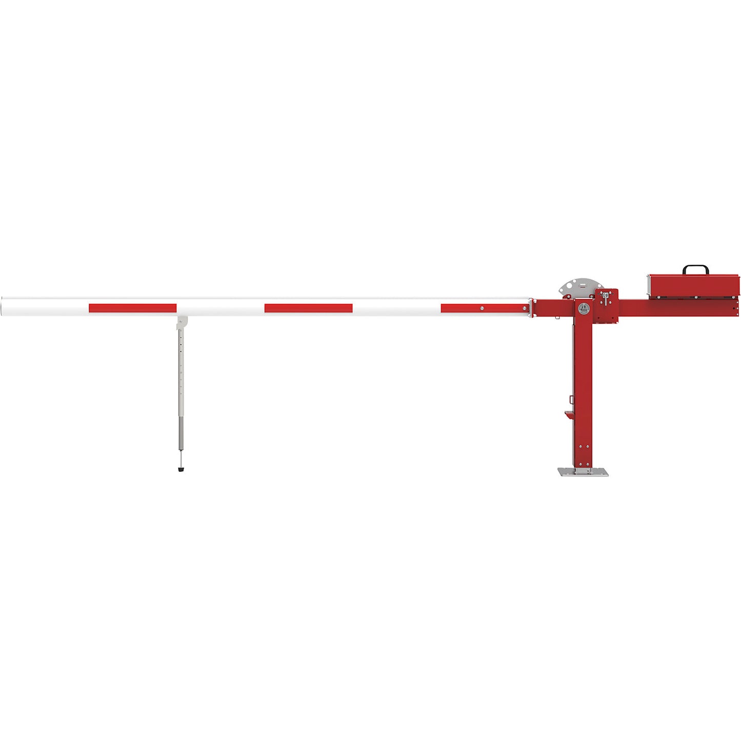 Access barrier, barrier, with counterbalance weight and spring loaded pendulum support, barrier beam length 5.5 m.