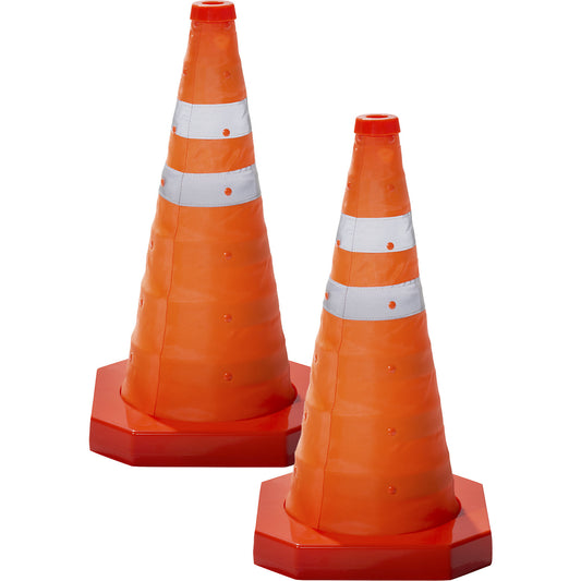 Traffic cone, pack of 2, folding, height 450 mm.