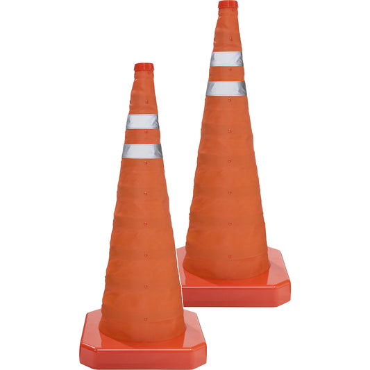 Traffic cone, pack of 2, folding, height 700 mm.
