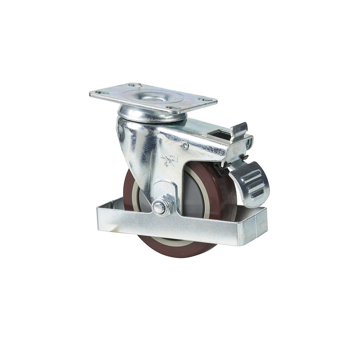 Swivel castor with wheel stop, for telescopic lift table 200 kg, Ø 100 mm.