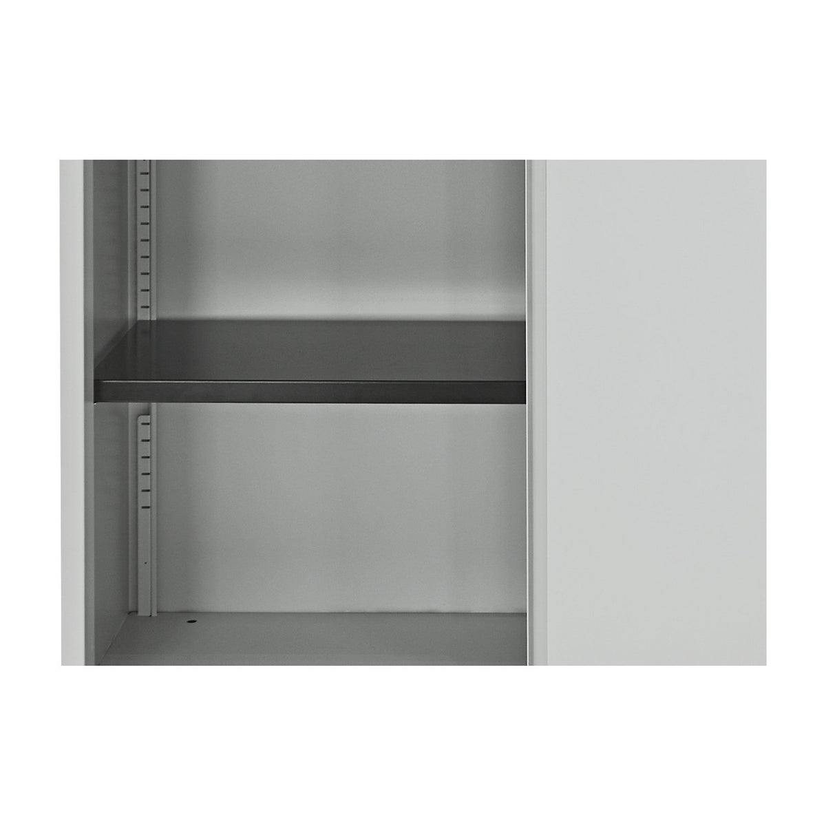 ECO sliding door cupboard, 1 shelf, 2 file heights, traffic white.