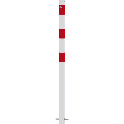 Barrier post, Ø 60 mm, white / red, for concreting in, without eyelet.