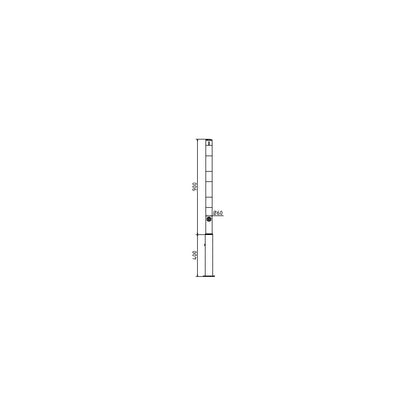 Barrier post, Ø 60 mm, white / red, removable, with 1 eyelet.