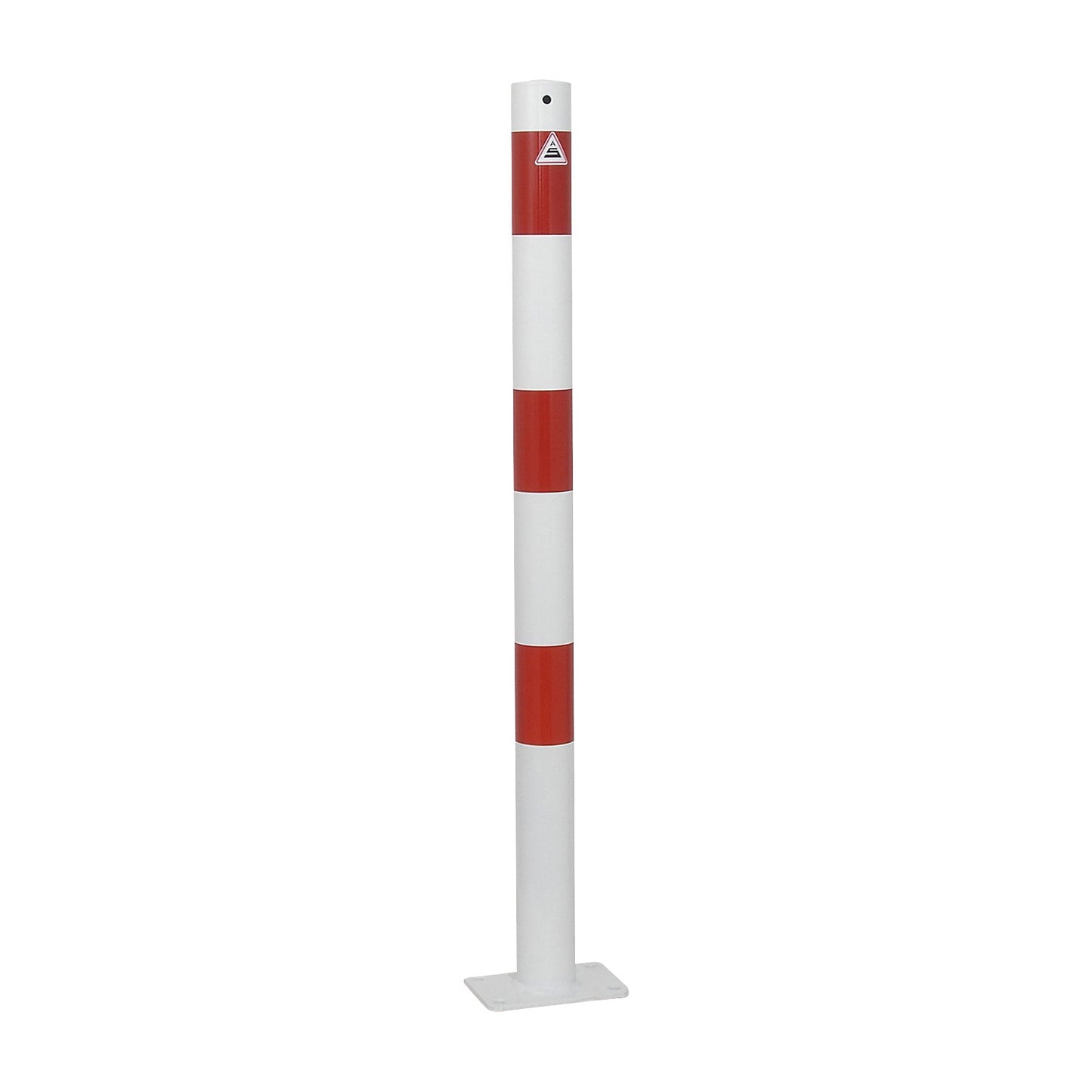 Barrier post, Ø 60 mm, white / red, for bolting in place, without eyelet.