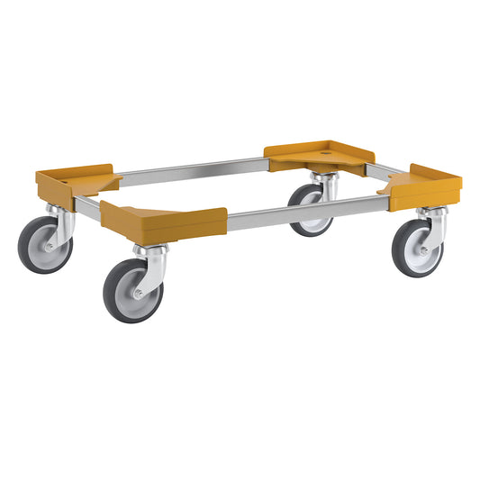 Professional wheeled base, hybrid, for Euro format 600 x 400 mm, yellow.