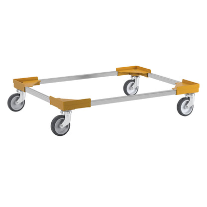 Professional wheeled base, hybrid, for Euro format 800 x 600 mm, yellow.