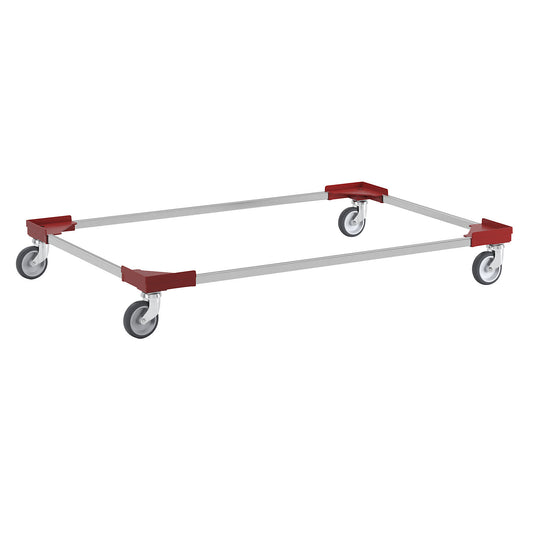 Professional wheeled base, hybrid, for Euro format 1200 x 800 mm, red.