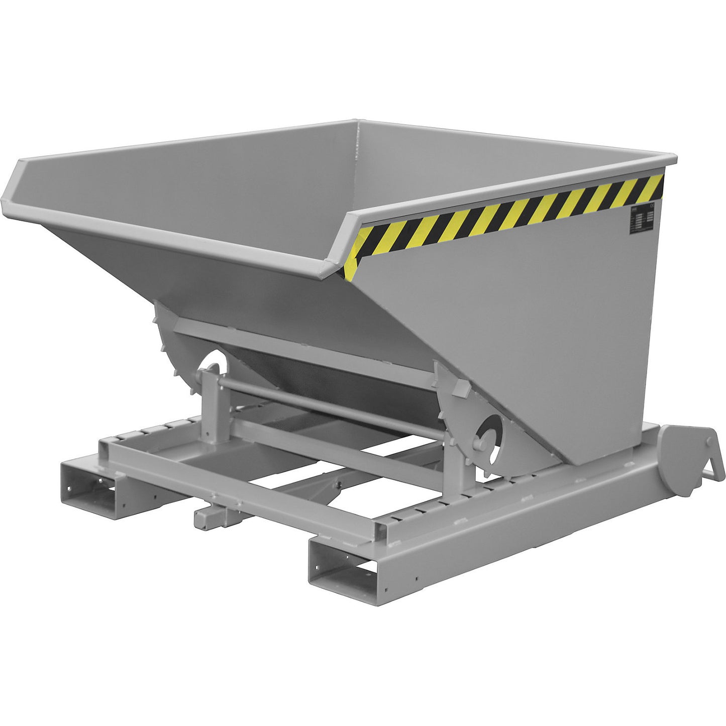 Automatic tilting skip, capacity 0.6 m³, grey RAL 7005.