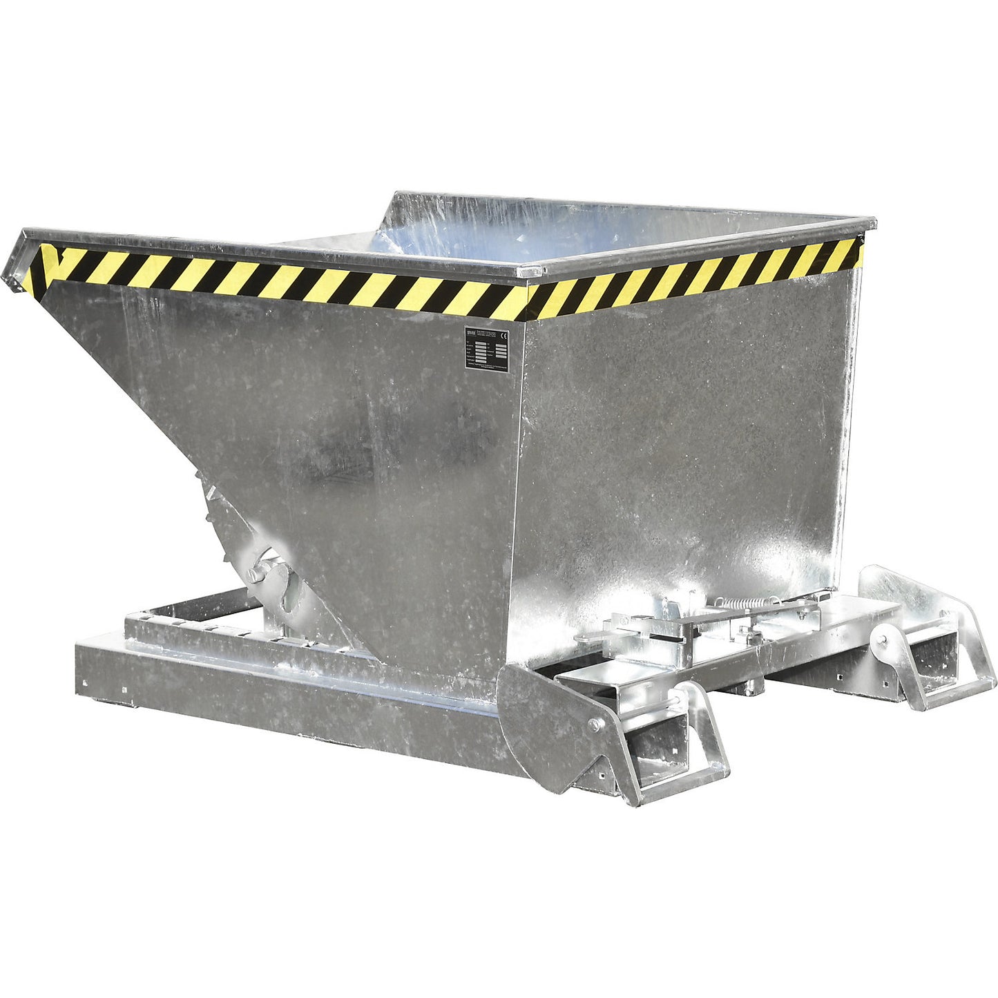 Automatic tilting skip, capacity 0.6 m³, galvanised.