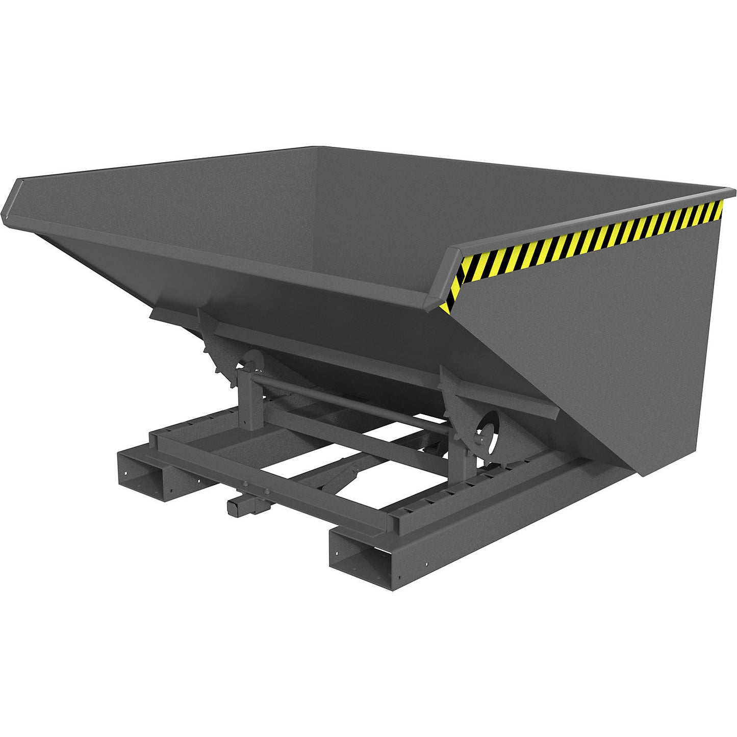 Automatic tilting skip, capacity 0.9 m³, grey RAL 7005.
