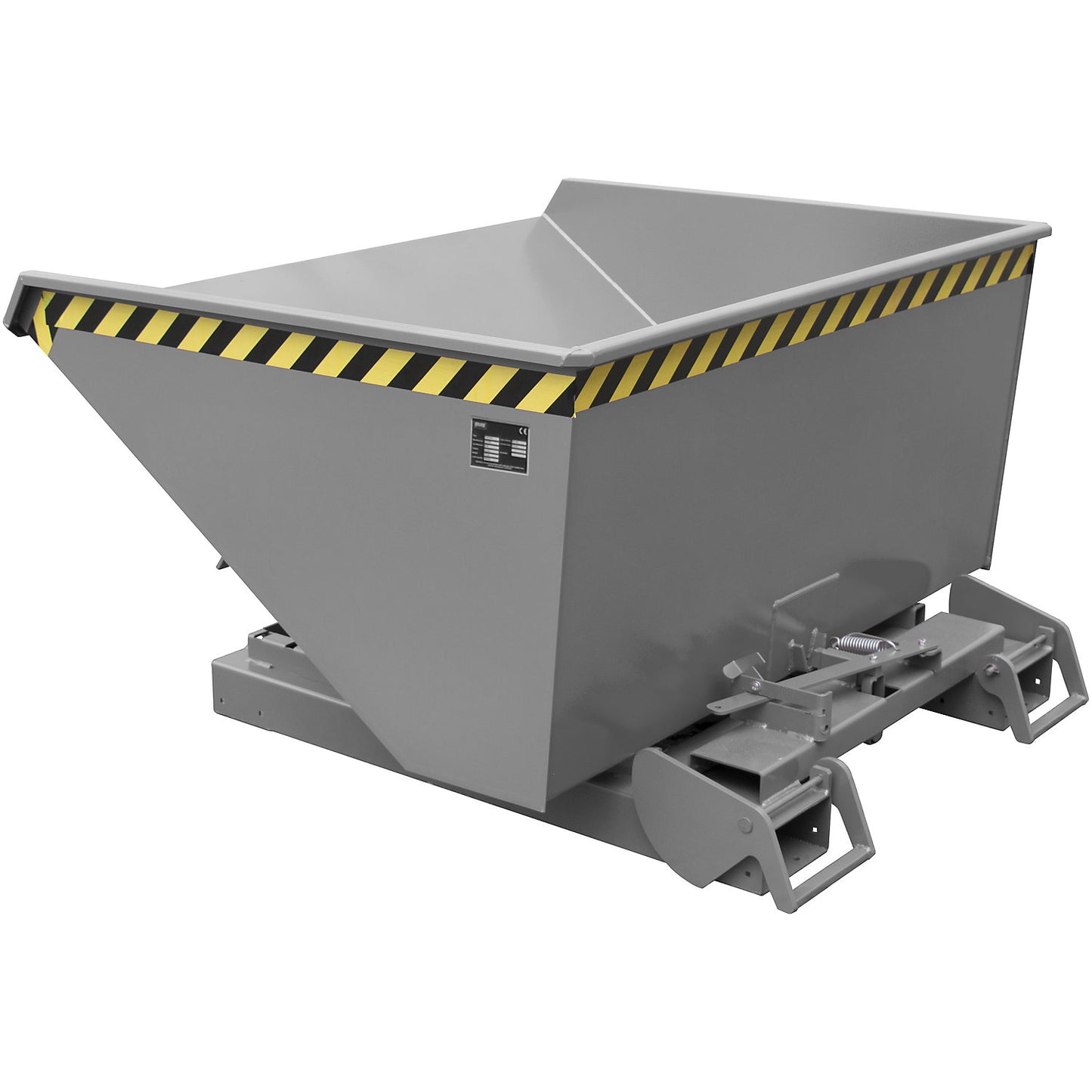 Automatic tilting skip, capacity 0.9 m³, grey RAL 7005.