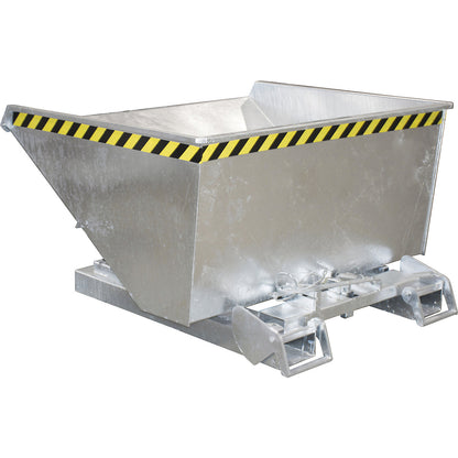 Automatic tilting skip, capacity 0.9 m³, galvanised.