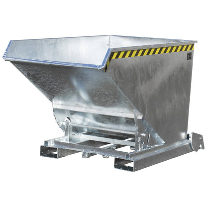 Automatic tilting skip, capacity 1.2 m³, galvanised.