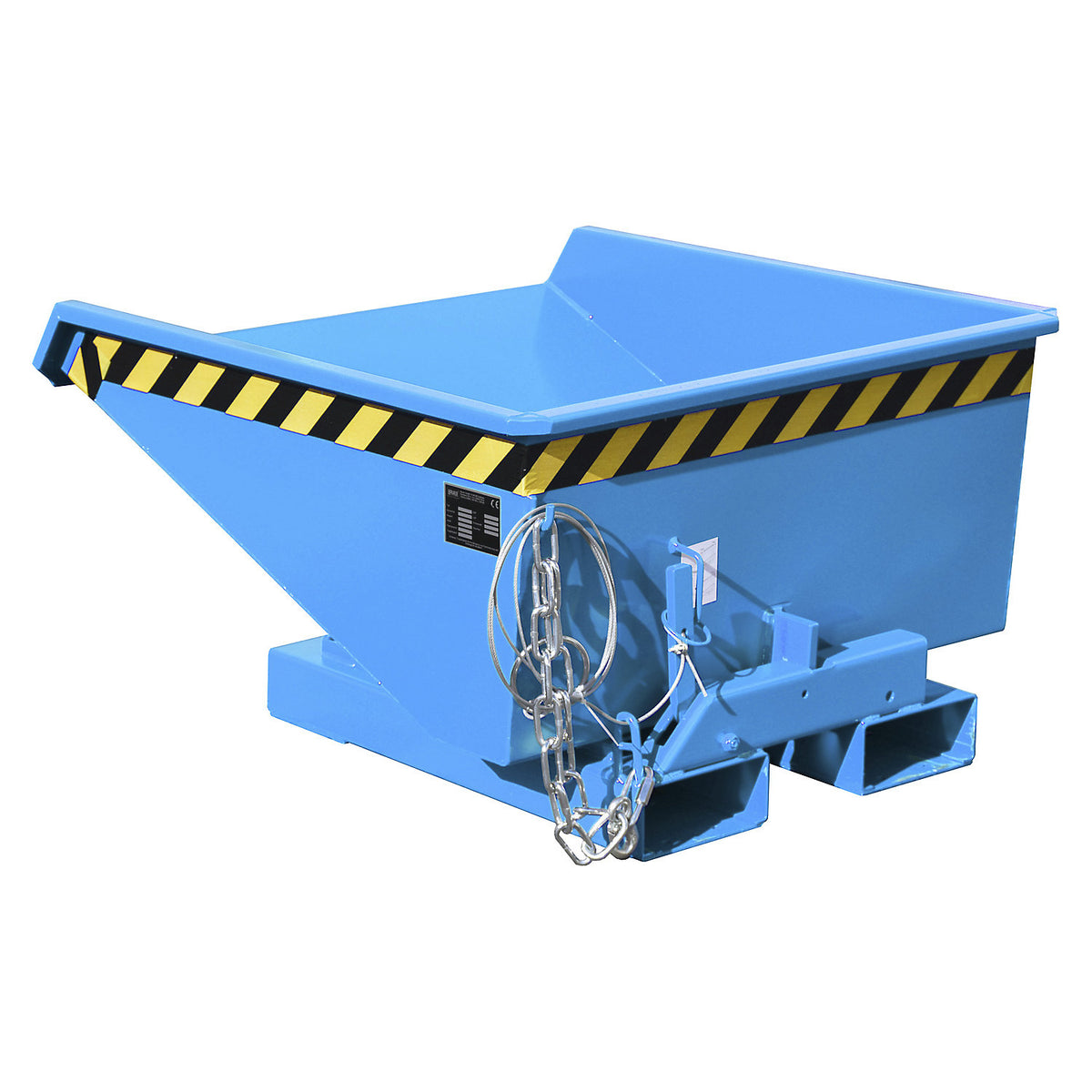 Tilting skip incl. roll-off mechanism, capacity 0.225 m³, LxWxH 960 x 925 x 540 mm, blue.