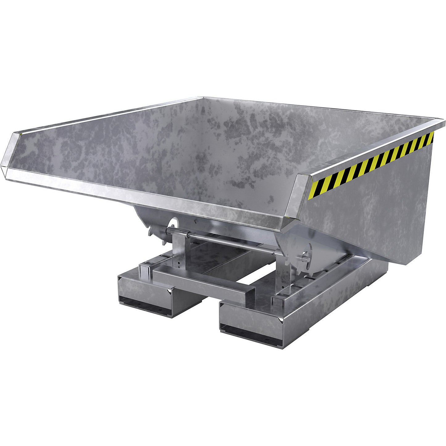 Tilting skip incl. roll-off mechanism, capacity 0.225 m³, LxWxH 960 x 925 x 540 mm, hot dip galvanised.