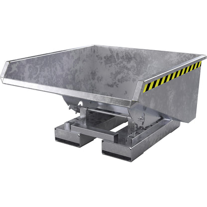 Tilting skip incl. roll-off mechanism, capacity 0.225 m³, LxWxH 960 x 925 x 540 mm, hot dip galvanised.