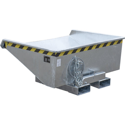 Tilting skip incl. roll-off mechanism, capacity 0.275 m³, LxWxH 1210 x 960 x 540 mm, hot dip galvanised.