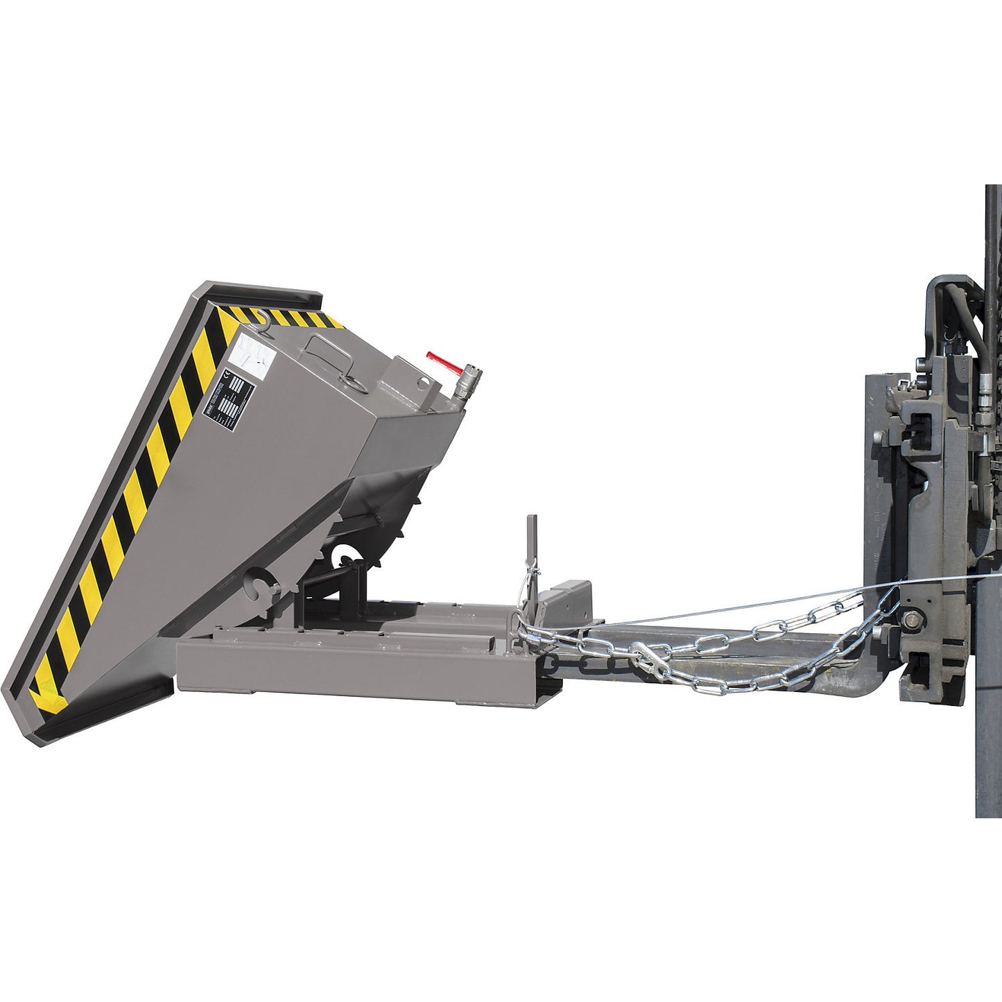 Mini tilting skip for chippings, capacity 0.15 m³, grey RAL 7005.