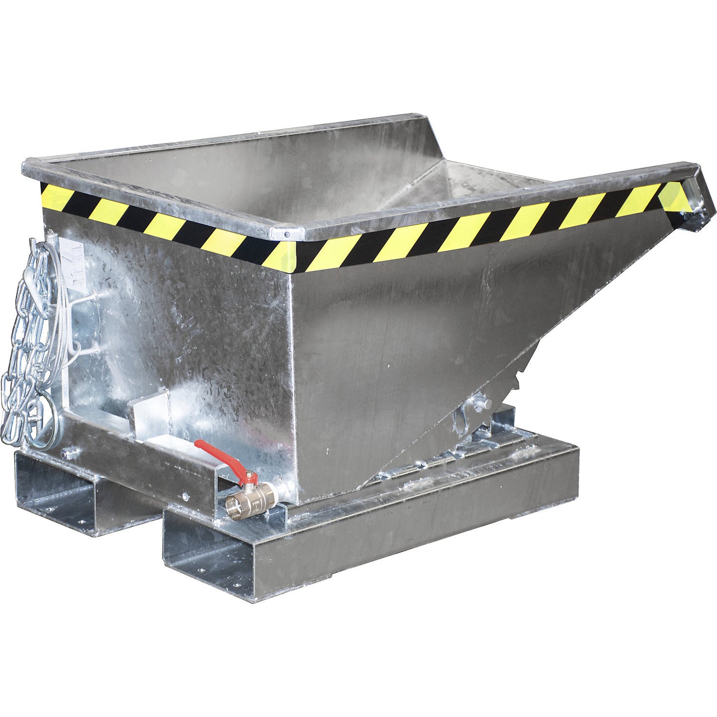 Mini tilting skip for chippings, capacity 0.15 m³, galvanised.