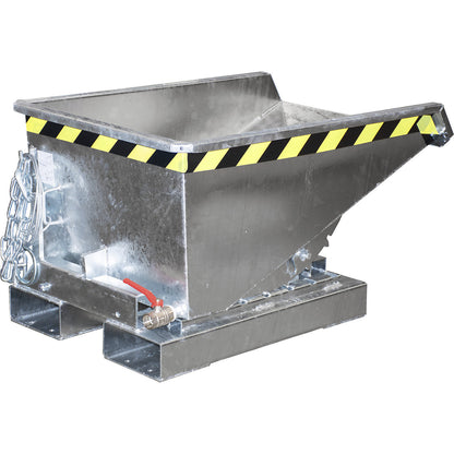Mini tilting skip for chippings, capacity 0.15 m³, galvanised.