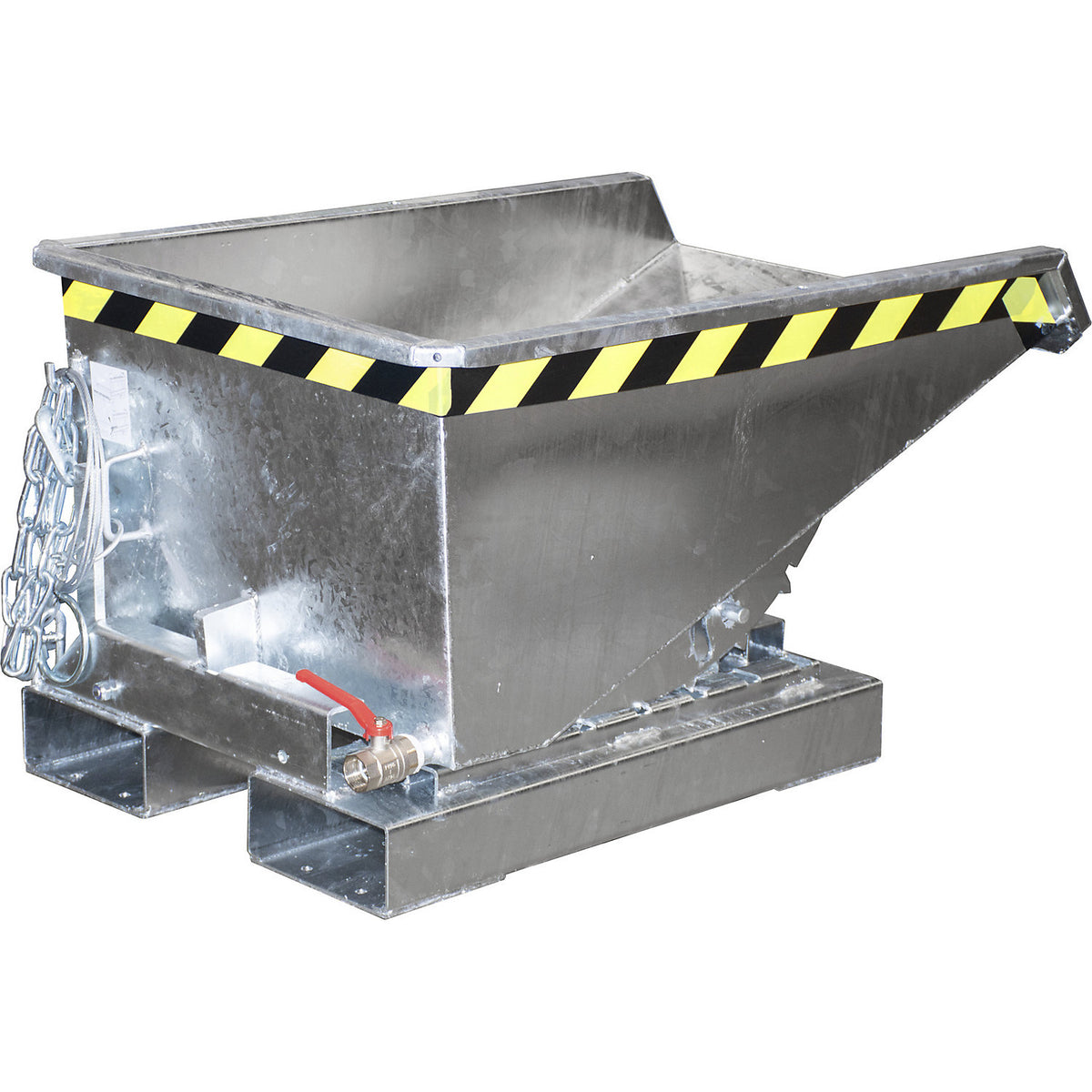 Mini tilting skip for chippings, capacity 0.15 m³, galvanised.