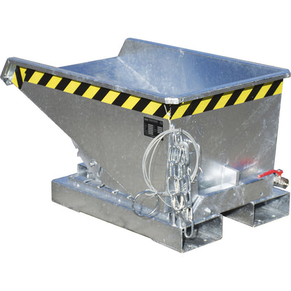 Mini tilting skip for chippings, capacity 0.15 m³, galvanised.