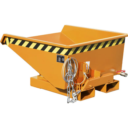 Mini tilting skip for chippings, capacity 0.225 m³, orange RAL 2000.