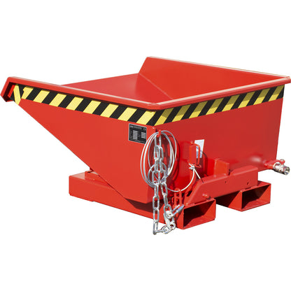 Mini tilting skip for chippings, capacity 0.225 m³, red RAL 3000.