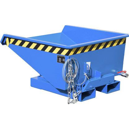 Mini tilting skip for chippings, capacity 0.225 m³, blue RAL 5012.