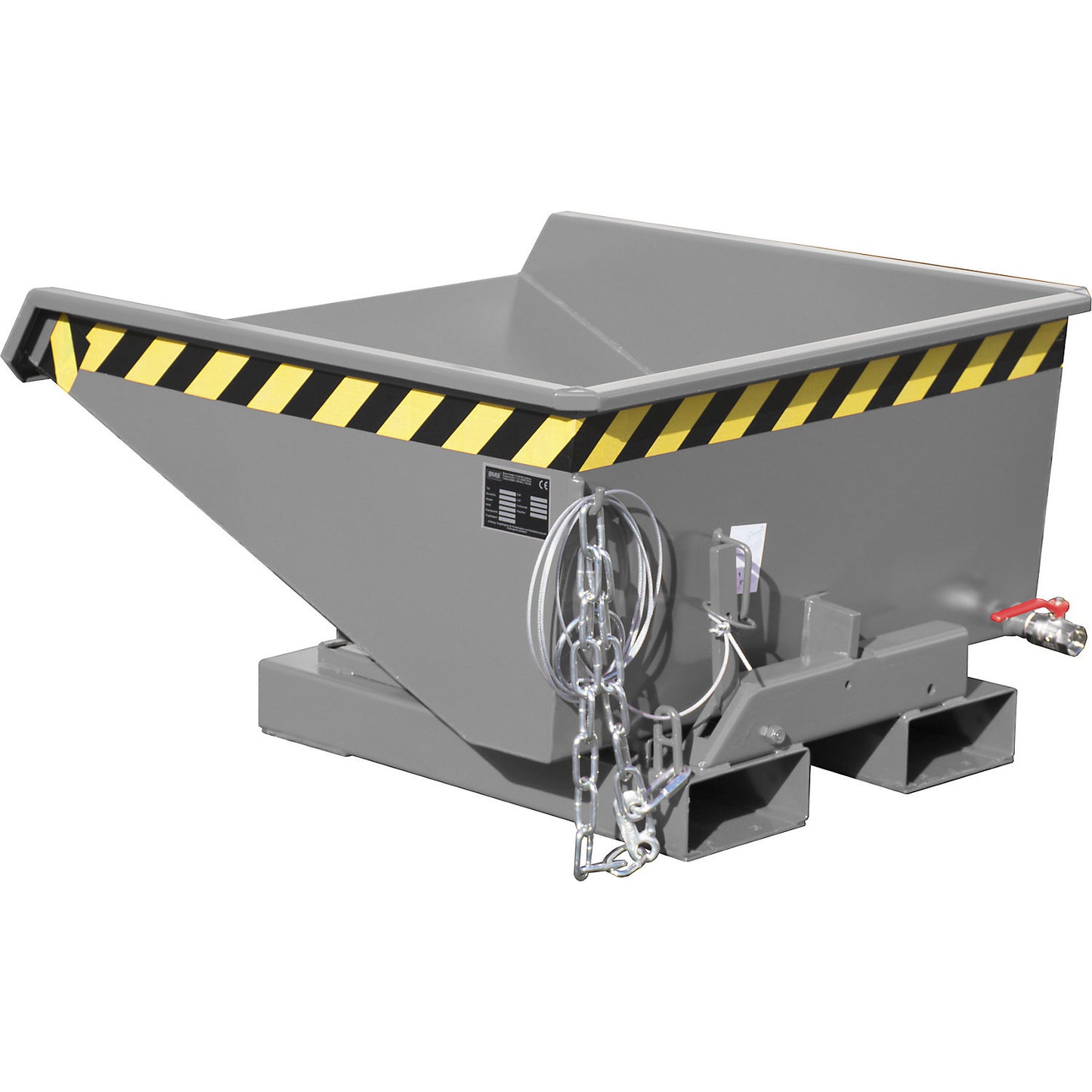 Mini tilting skip for chippings, capacity 0.225 m³, grey RAL 7005.