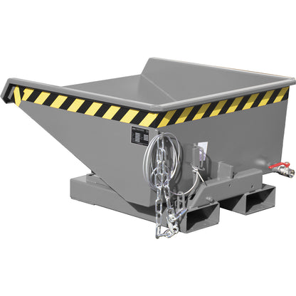 Mini tilting skip for chippings, capacity 0.225 m³, grey RAL 7005.