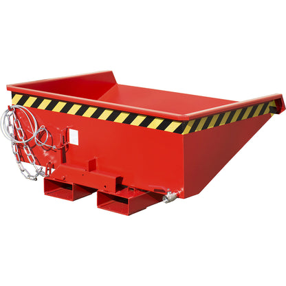 Mini tilting skip for chippings, capacity 0.275 m³, red RAL 3000.