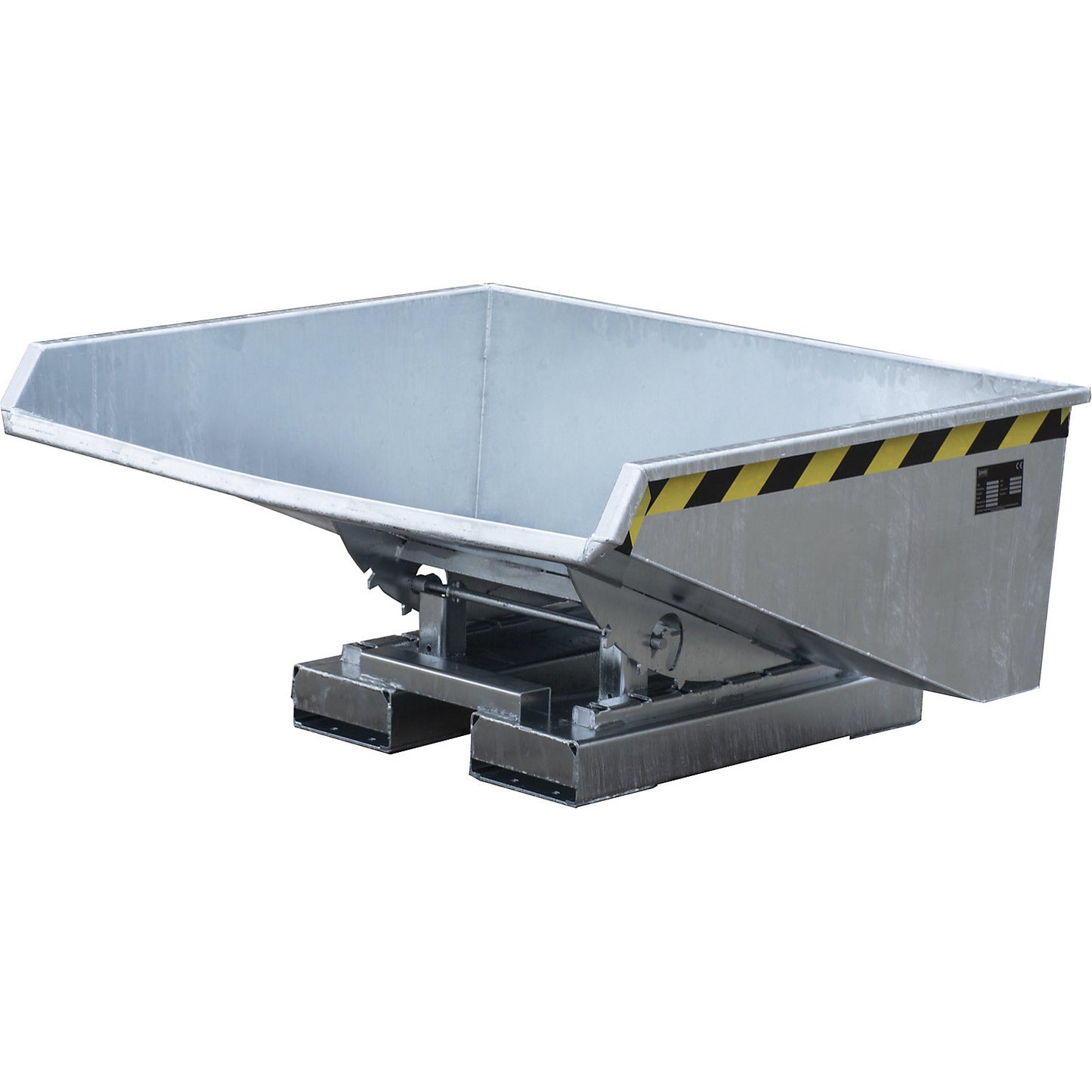 Mini tilting skip for chippings, capacity 0.275 m³, galvanised.
