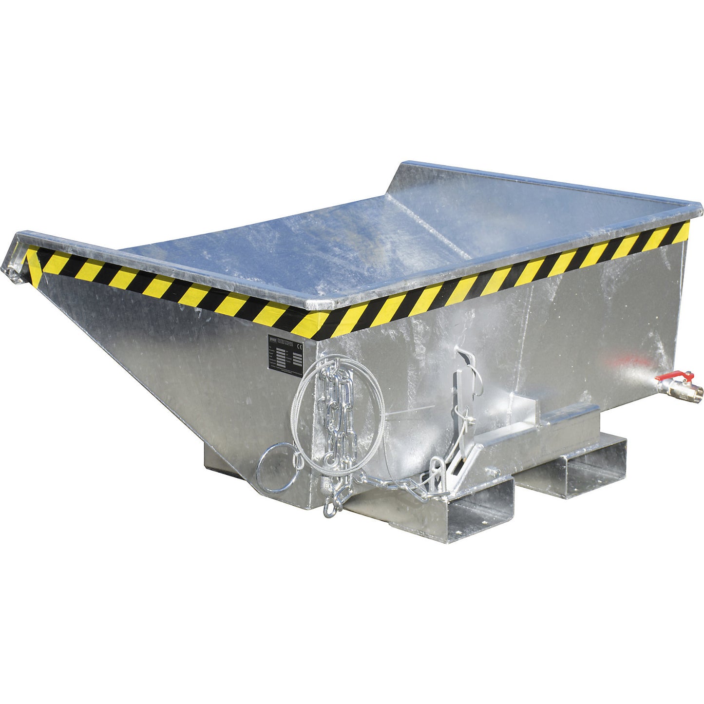 Mini tilting skip for chippings, capacity 0.275 m³, galvanised.