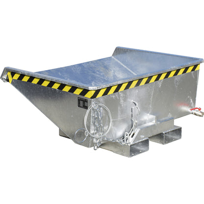 Mini tilting skip for chippings, capacity 0.275 m³, galvanised.