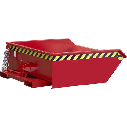 Mini tilting skip, low front edge, capacity 0.46 m³, red RAL 3000.