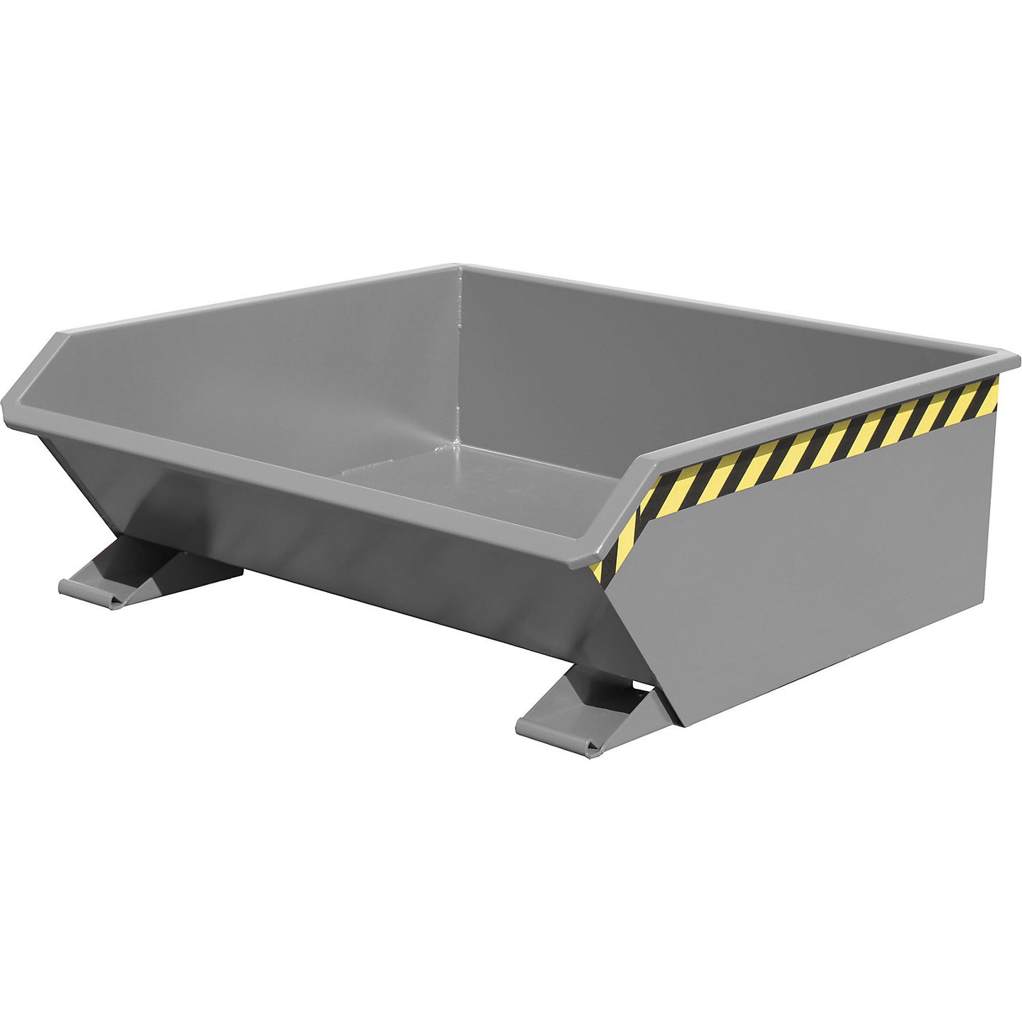 Mini tilting skip, low front edge, capacity 0.46 m³, grey RAL 7005.