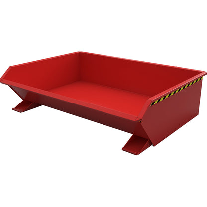 Mini tilting skip, low front edge, capacity 0.61 m³, red RAL 3000.
