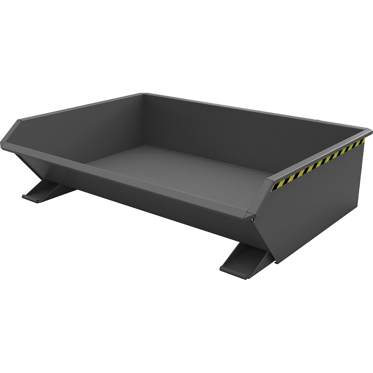 Mini tilting skip, low front edge, capacity 0.61 m³, grey RAL 7005.