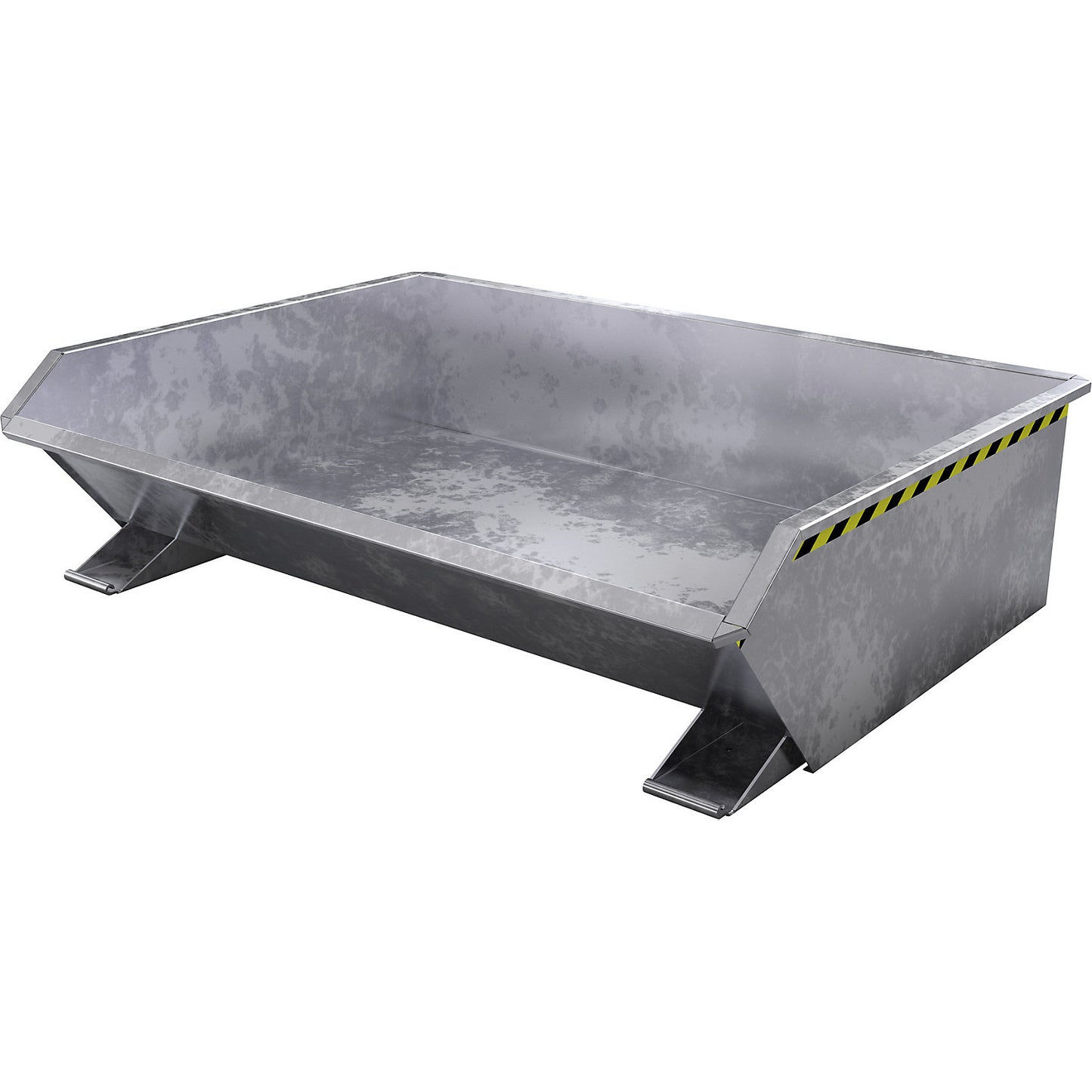 Mini tilting skip, low front edge, capacity 0.61 m³, zinc plated.