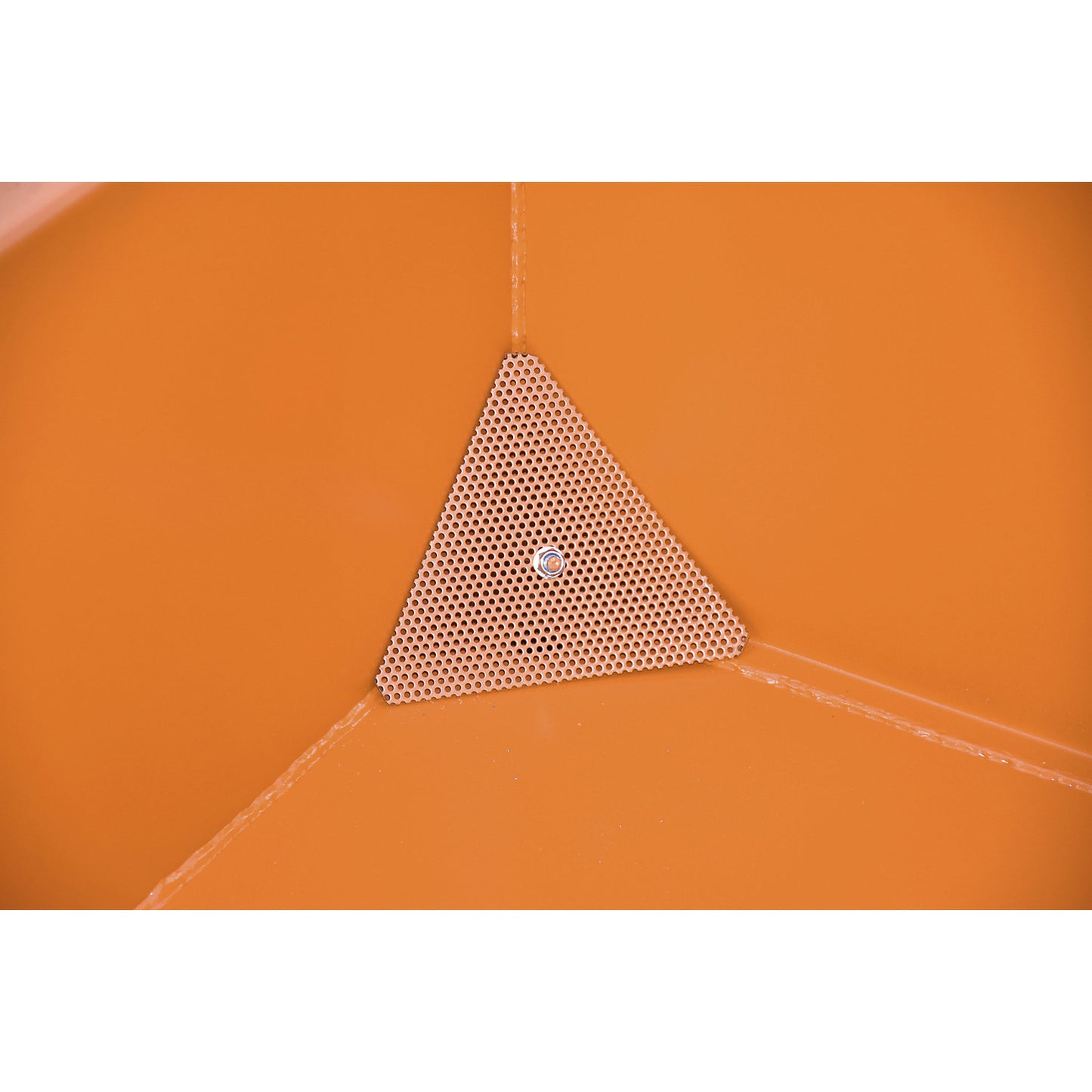 Mini tilting skip for metal swarf, low overall height, capacity 0.23 m³, orange RAL 2000.