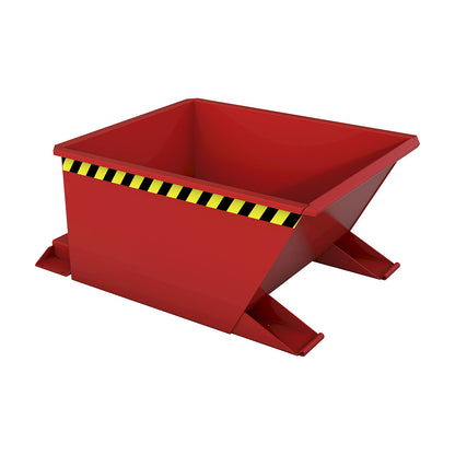 Tilting skip for tugger trains, capacity 0.3 m³, red RAL 3000.