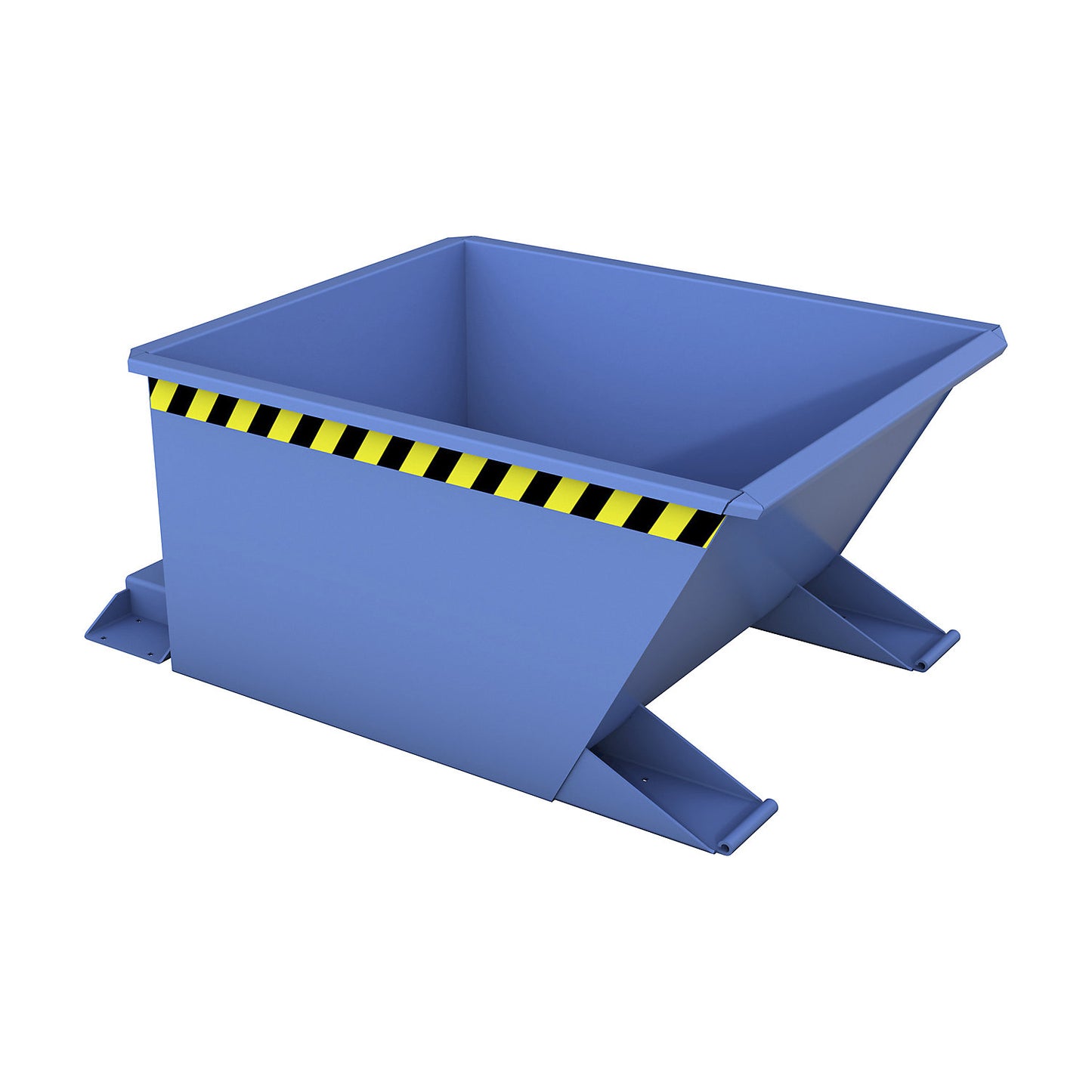 Tilting skip for tugger trains, capacity 0.3 m³, blue RAL 5012.