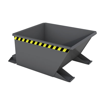 Tilting skip for tugger trains, capacity 0.3 m³, grey RAL 7005.