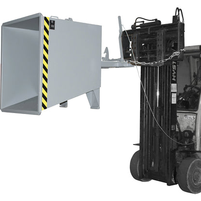 Tilting skip for tugger trains, capacity 0.3 m³, blue RAL 5012.