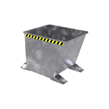 Tilting skip for tugger trains, capacity 0.55 m³, zinc plated.