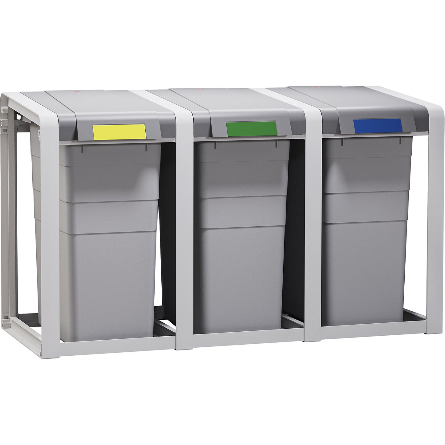 ProfiLine Eco recyclable waste collector system, flexible, capacity 3 x 38 l, WxHxD 1065 x 560 x 395 mm, 3-module station.