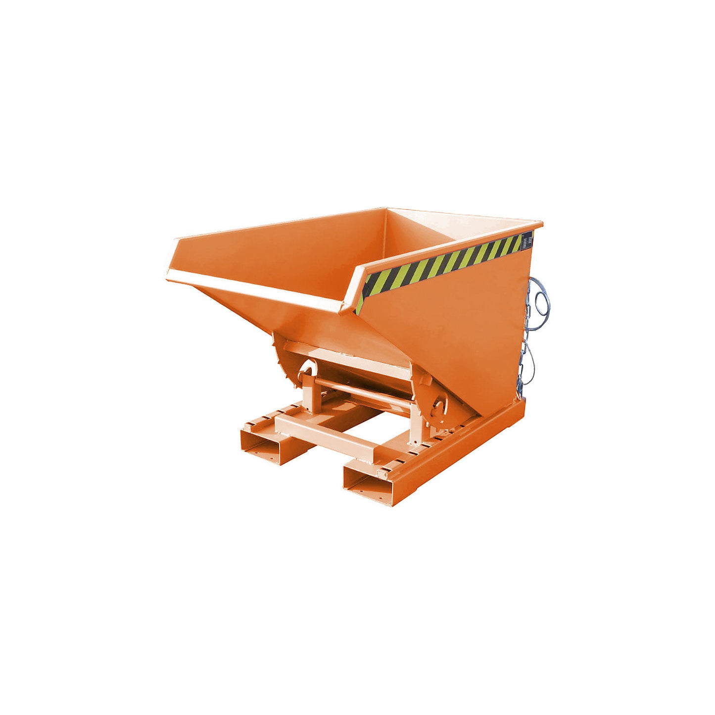 Tilting skip incl. roll-off mechanism, capacity 0.3 m³, LxWxH 1260 x 770 x 835 mm, orange.