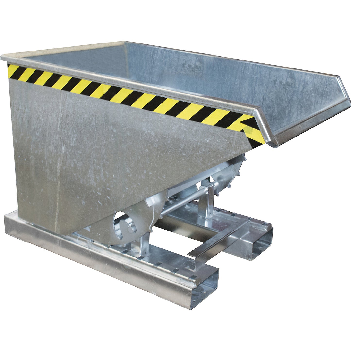 Tilting skip incl. roll-off mechanism, capacity 0.3 m³, LxWxH 1260 x 770 x 835 mm, hot dip galvanised.