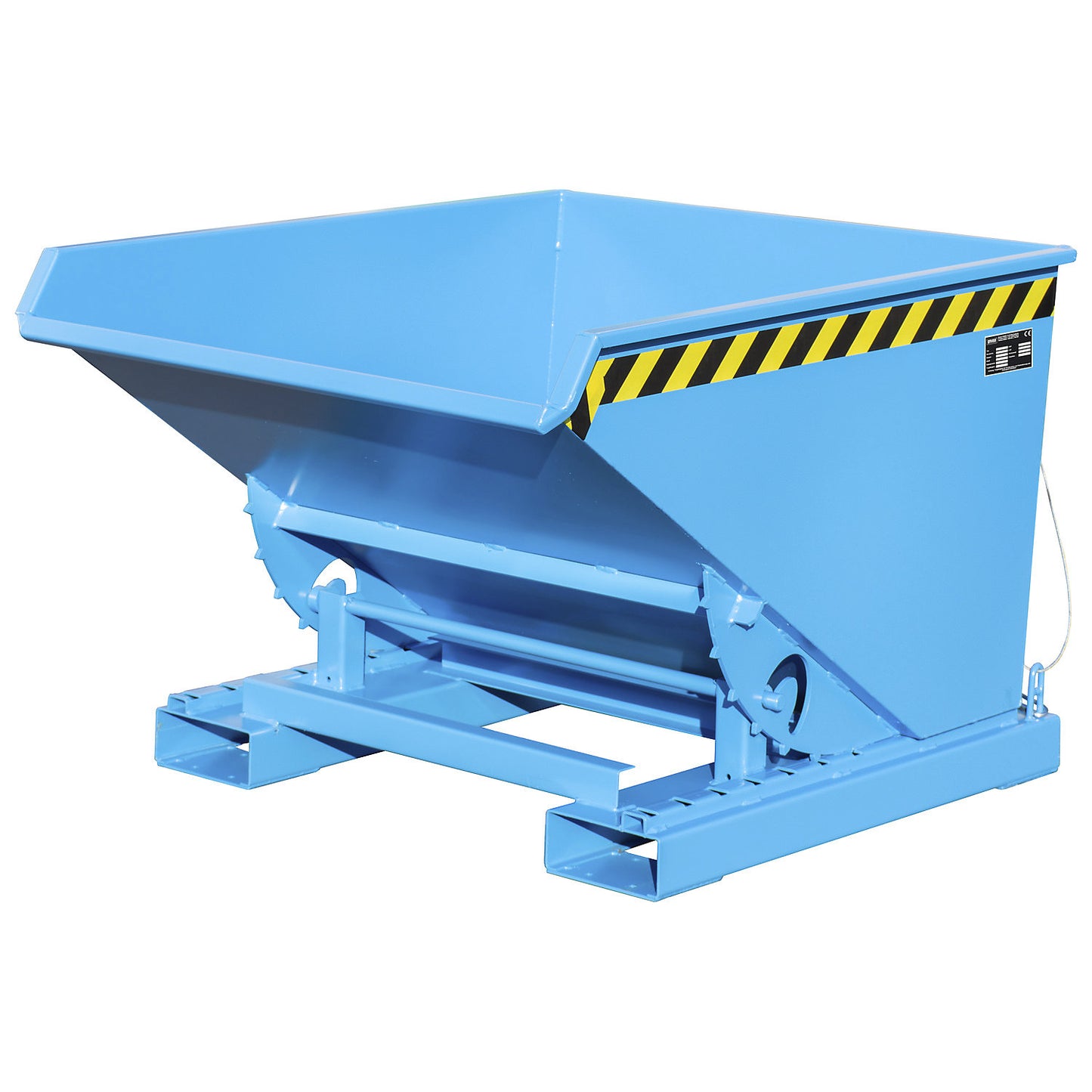 Tilting skip incl. roll-off mechanism, capacity 0.6 m³, LxWxH 1260 x 1070 x 835 mm, blue.